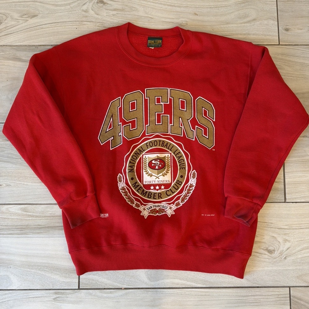 Vintage San Francisco 49ers Sweatshirt Mens Large Red NFL Football Home Team Adv